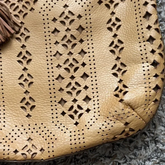 Fossil Brown Leather Cutout Shoulder Bag - Picture 5 of 16